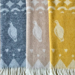 Wool Blanket Grouses Skum&Skum Beige White
