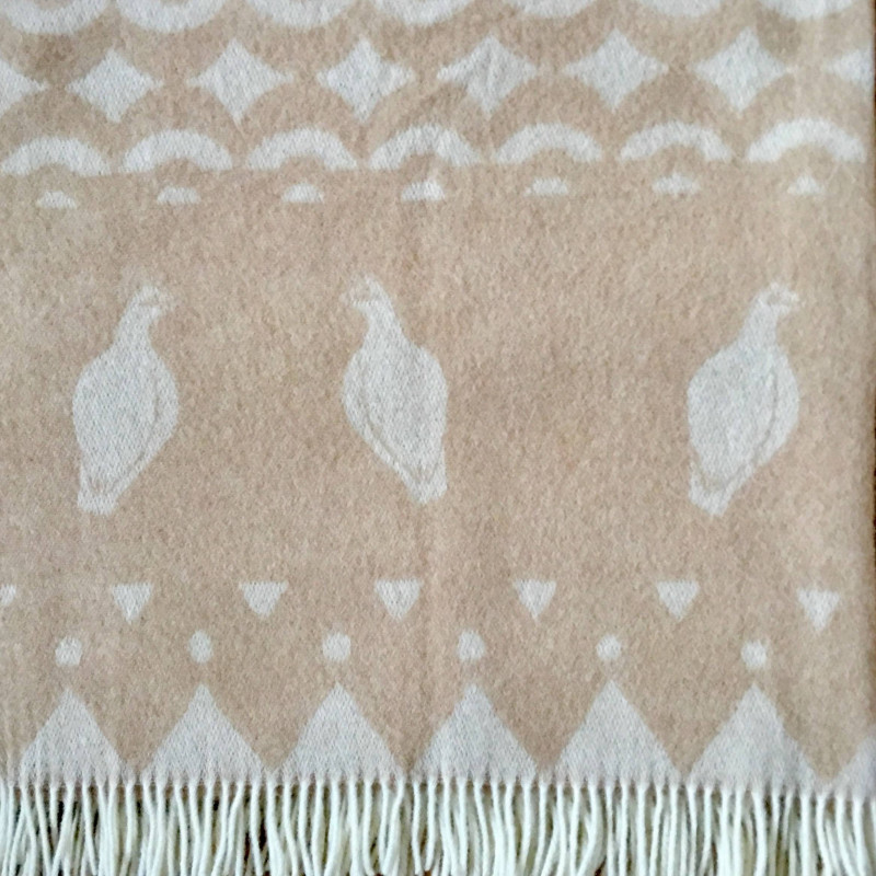 Wool Blanket Grouses Skum&Skum Beige White