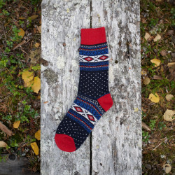 Wool Socks Blue White Red