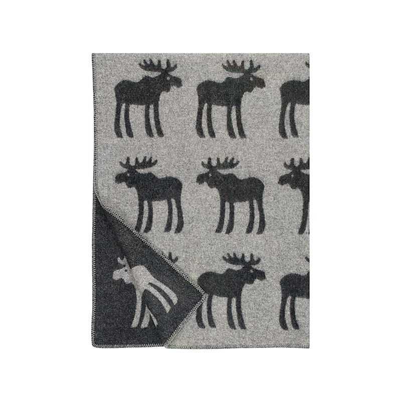 Wool Blanket with moose pattern