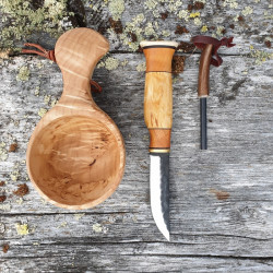 Set knife Woodencup Firesteel