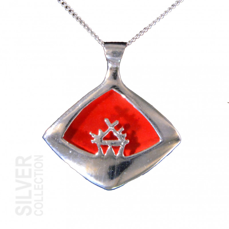 Pendant Sáráhkká Red Large Silver By Jokkmokks Tenn 