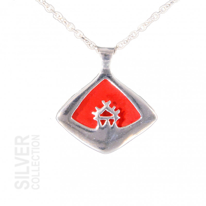 Pendant Sáráhkká Red Small Silver By Jokkmokks Tenn 