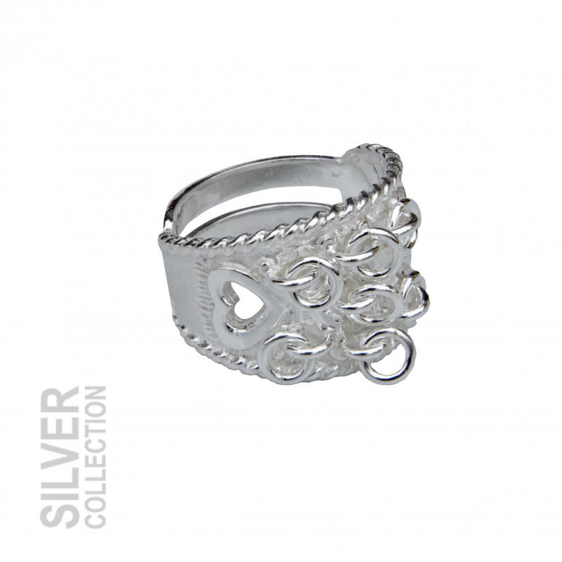 Ring Silver With Decorationsrings And Heart-details